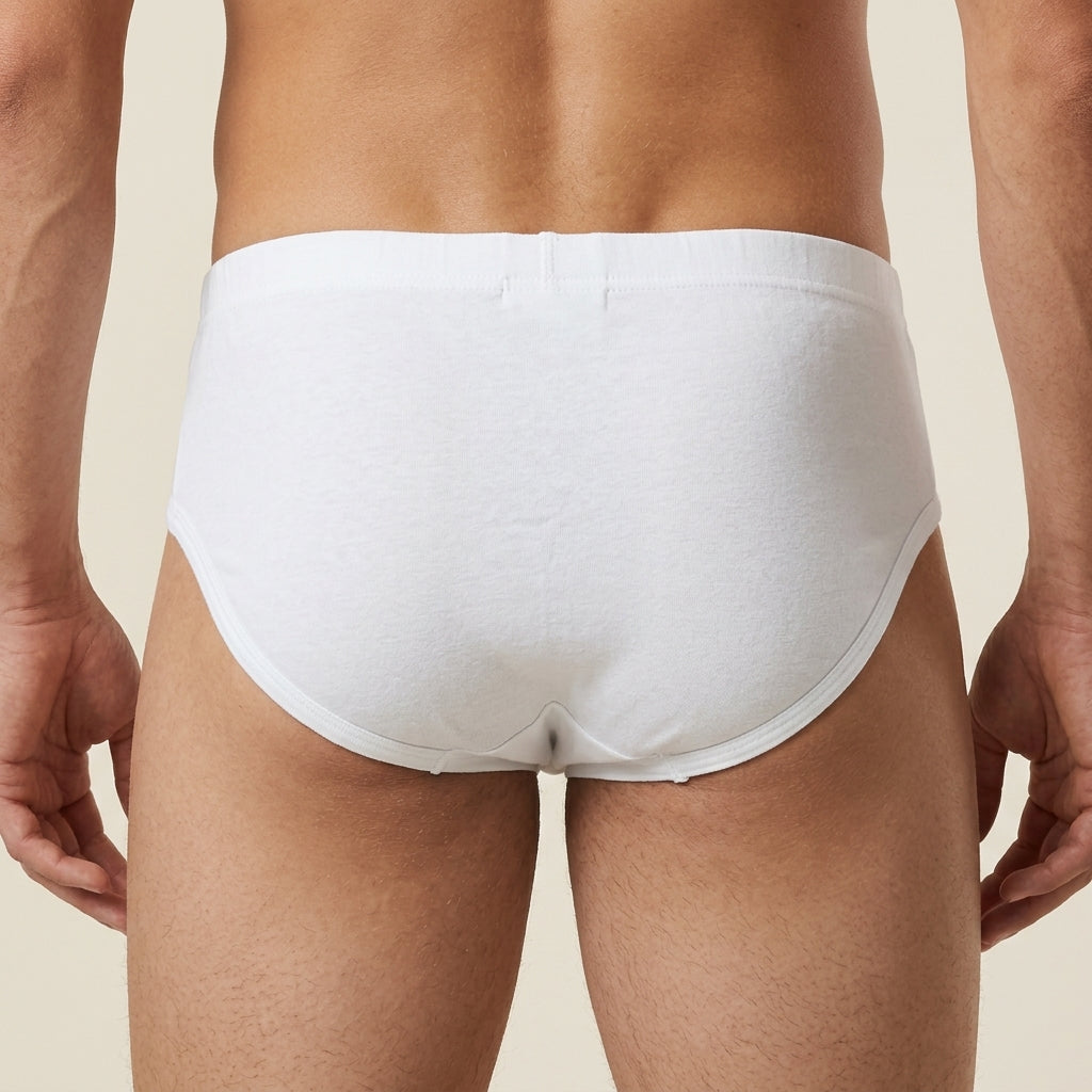 DORA Men's Cotton Briefs (Pack of 5) High Rise Full Coverage Innerwear | Soft Cotton Fabric | Concealed Elastic Waistband | Durable Shape Retention | Comfortable White