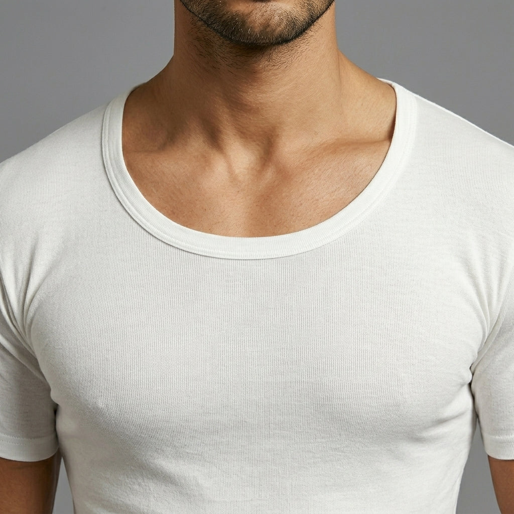 DORA Mens Cotton Trend Half Sleeves Vest | Vest for Men | T Shirt Style Baniyan | Combed Cotton | Round Neck | White | Pack of 5