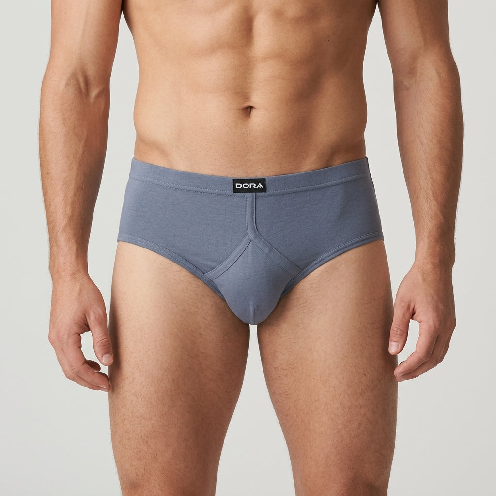 DORA Men's Cotton Briefs (Pack of 5) High Rise Full Coverage Innerwear | Soft Cotton Fabric | Concealed Elastic Waistband | Durable Shape Retention | Comfortable (Multi-Colour)